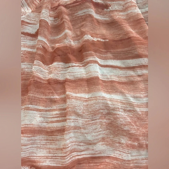 H By Halston Coral Long Sleeve Chiffon Blouse Size Small - Picture 6 of 8